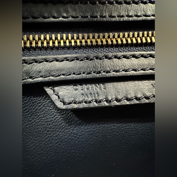 Celine Leather Luggage Handbag in Navy Blue - Picture 12 of 12